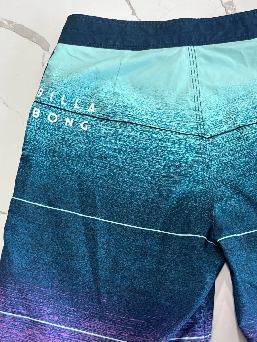 Billabong Ombre Aqua Teal to Purple Boys Board Shorts Swim Trunks Size 25 = 10
